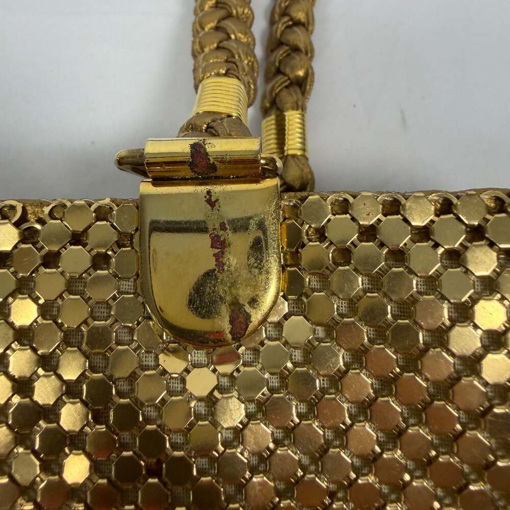 Whiting & Davis Vintage Gold Mesh Braided Strap Shoulder Bag - Picture 14 of 14